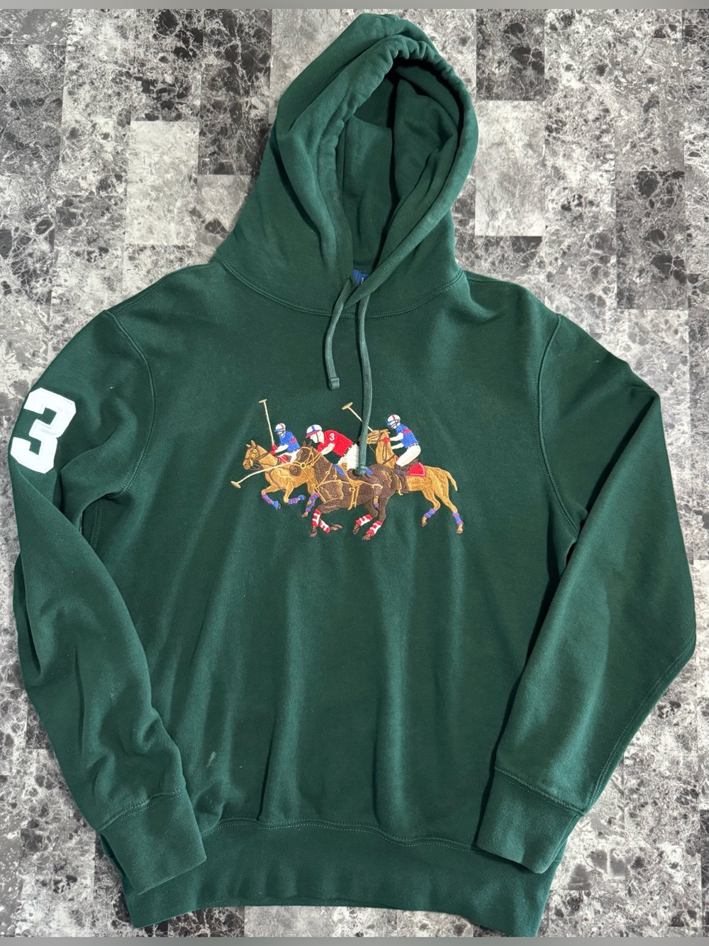 Ralph Lauren Dark Green Polo Player Embroidered Hoodie